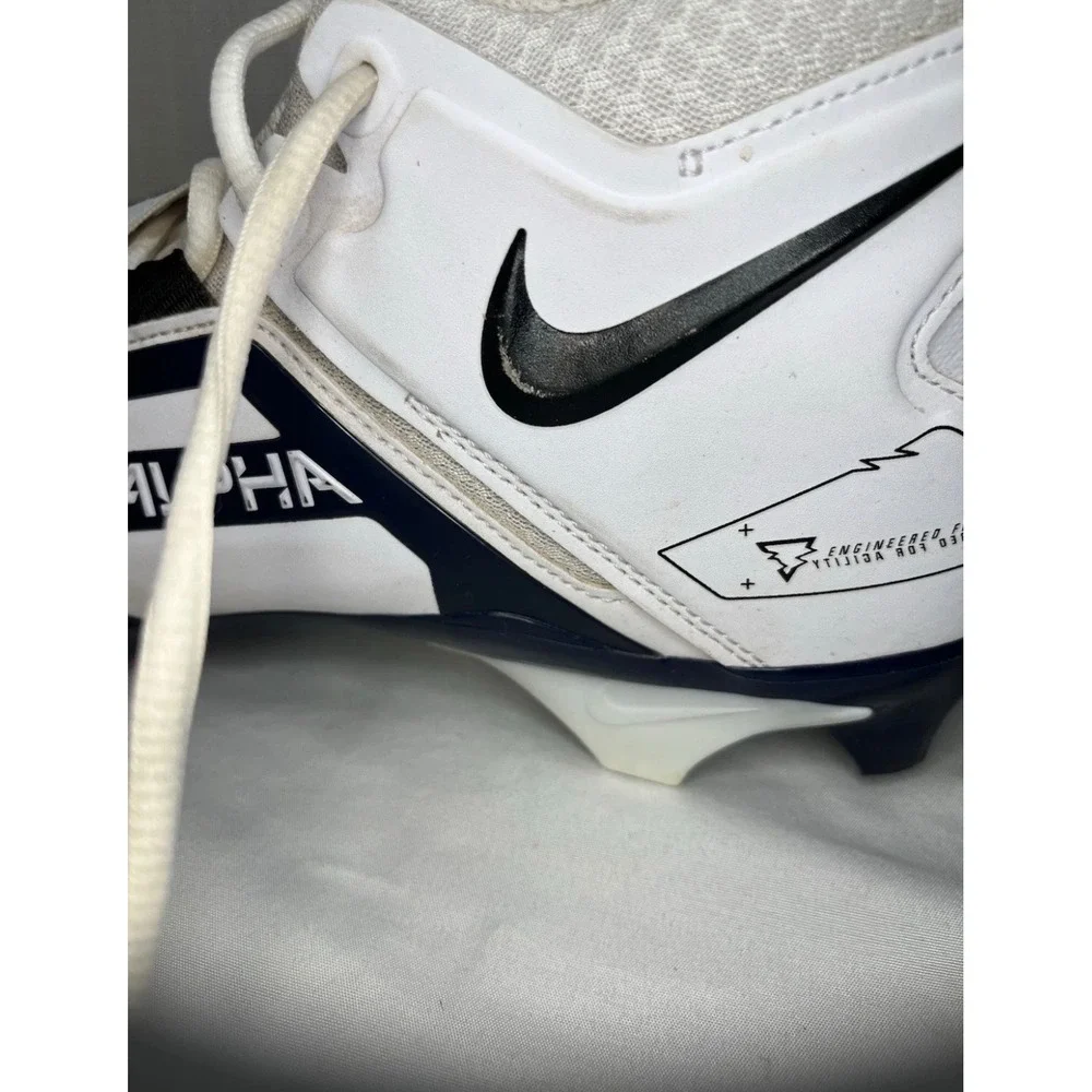 Nike Alpha Menace Pro 3 White College Navy Football Cleats CT6649-108 Mens 10